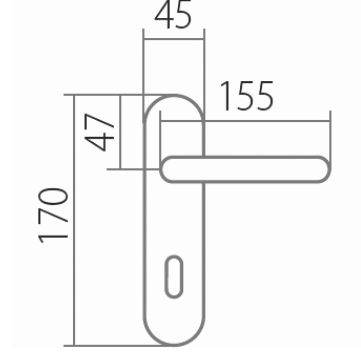 Okov za vrata TWIN FS - UFO H 1801 - kratka oznaka