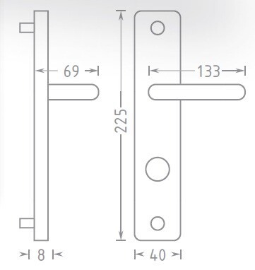 Okov za vrata ACT Tipa HR (INOX) - s oprugom
